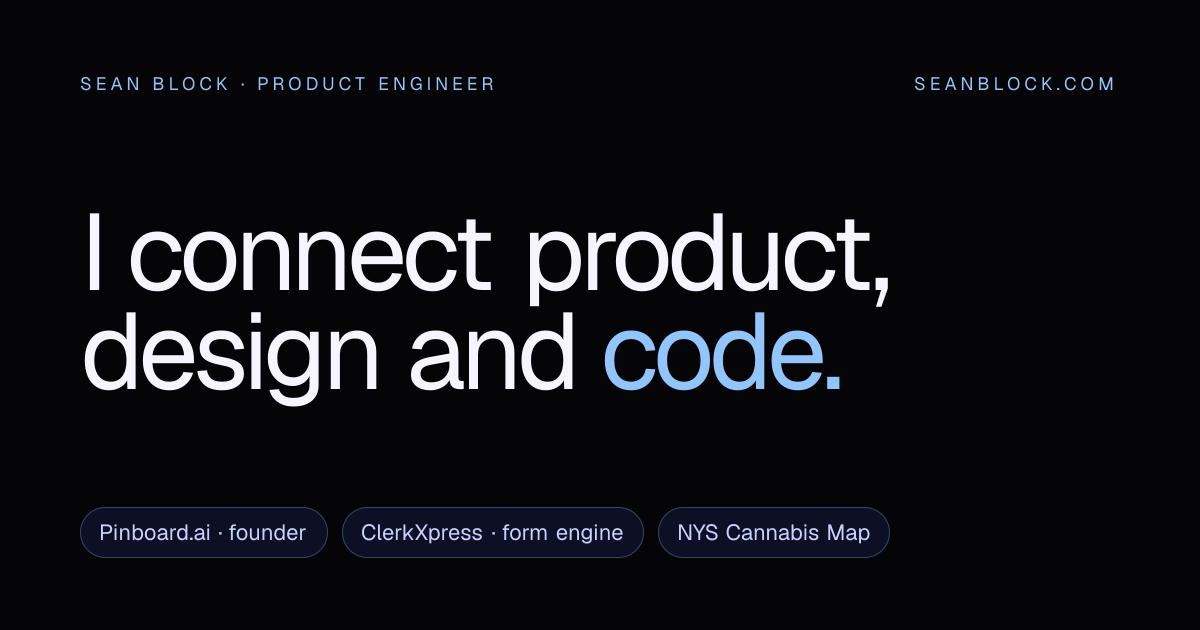 Sean Block — Director of Product Management